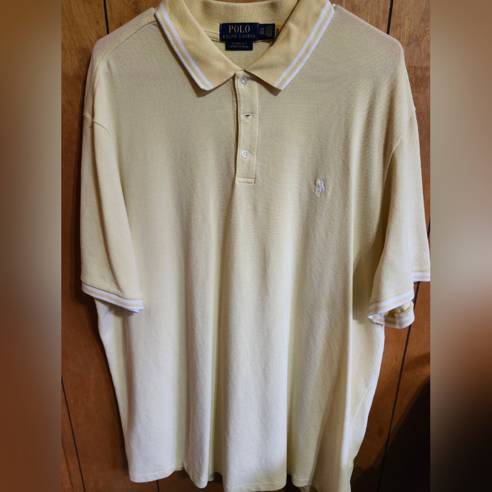 NWOT Classic Fit Streach Men's Polo by Ralph Lauren Polo shirt Yellow XXL